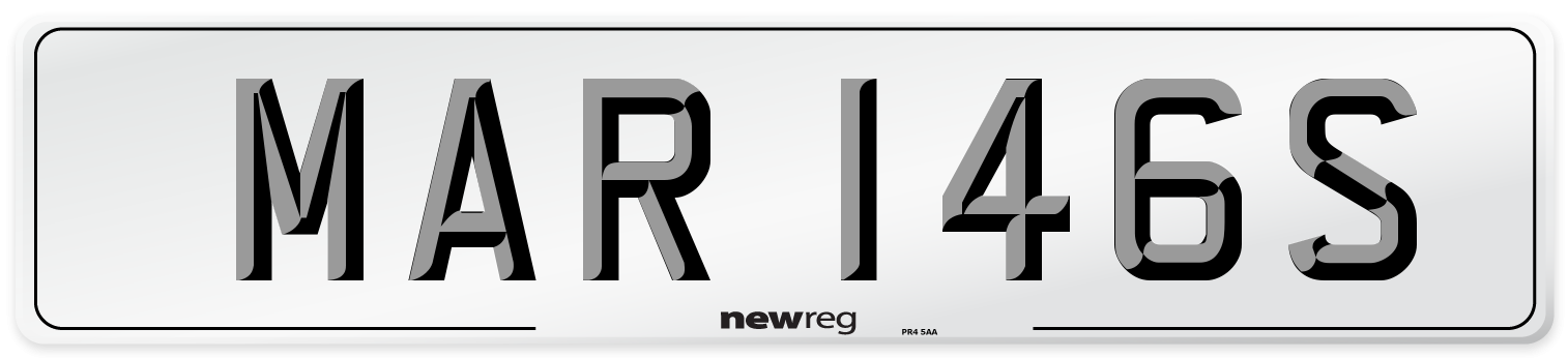 MAR 146S Number Plate from New Reg